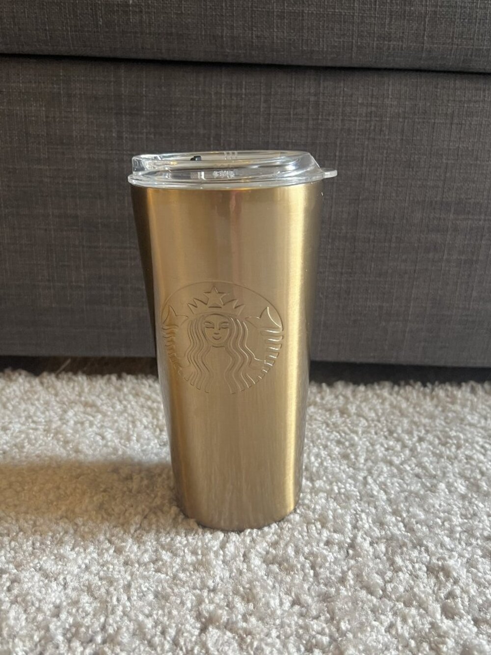 Starbucks Stainless Steel Embossed Travel Tumbler Mug 18 oz 2021 Gold